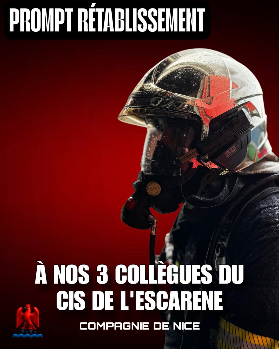 pompier_nice's tweet photo. #soutien | Le commandant de Compagnie de Nice et l’ensemble des sapeurs-pompiers de Nice souhaitent un prompt rétablissement à leurs 3 collègues du Cis l’Escarène victimes d’un accident routier ce jour en se rendant en intervention sur un incendie à Peille 🙏
Unis pour ne pas subir 
#pompier_nice #sdis06