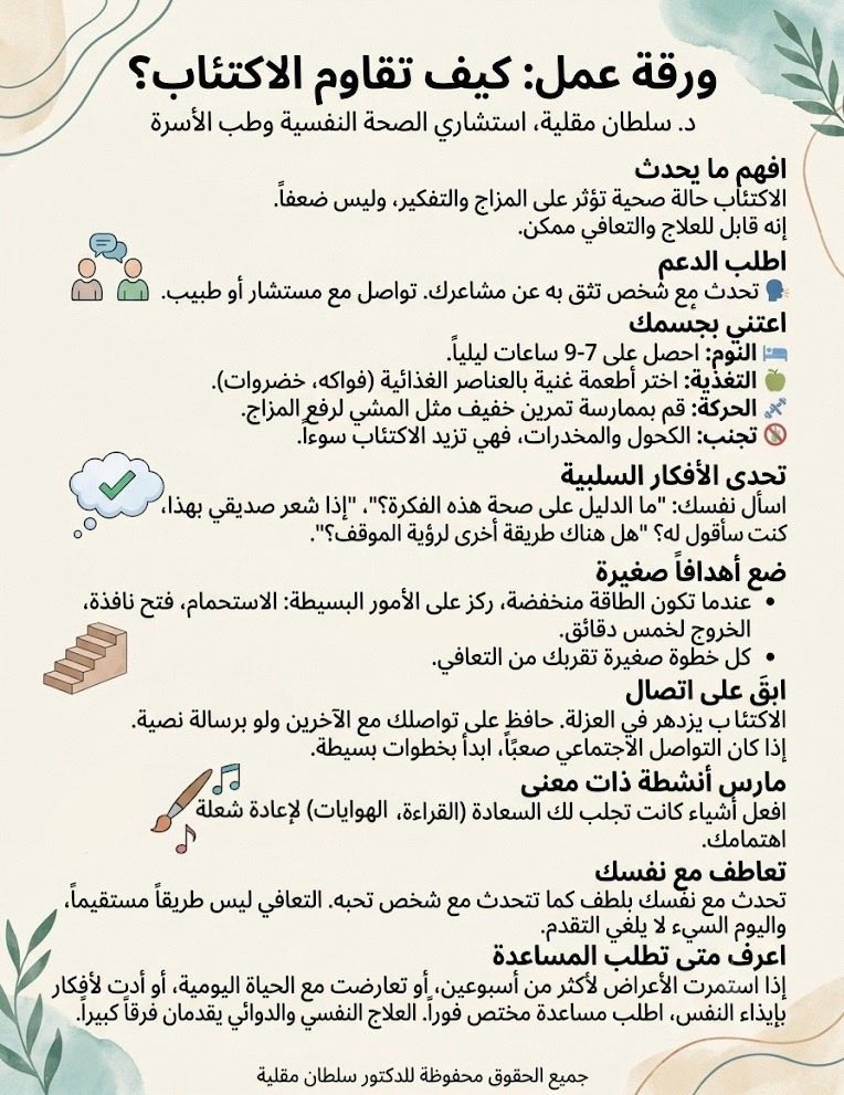 sultan_magliah's tweet photo. 📍ورقة عمل: كيف تقاوم الاكتئاب؟ https://t.co/4r4nU4eK5N