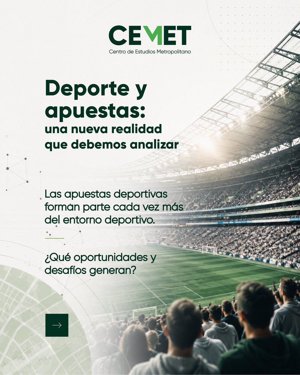 CEMetUY's tweet photo. ⚽ El deporte cambió.
Las apuestas deportivas forman parte cada vez más visible del ecosistema deportivo: clubes, medios, plataformas digitales y aficionados conviven hoy con este fenómeno.
Pero también aparecen nuevos desafíos.
Abrimos hilo
I https://t.co/9XVSjaGyyK