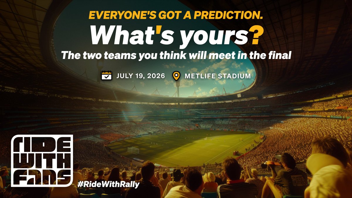 RallyBus's tweet photo. Two spots left in the final.

If you had to call it right now - who's your pick to reach MetLife on July 19? 🏆

Drop your two finalists below. ⚽👇

#FIFAWorldCup #WorldCup2026 #RallyBus https://t.co/LF32Zar54N