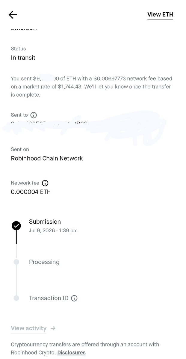 trenches_alone's tweet photo. Hey @RobinhoodApp 
Whats going on with my eth ? https://t.co/bzFRUorZ5l