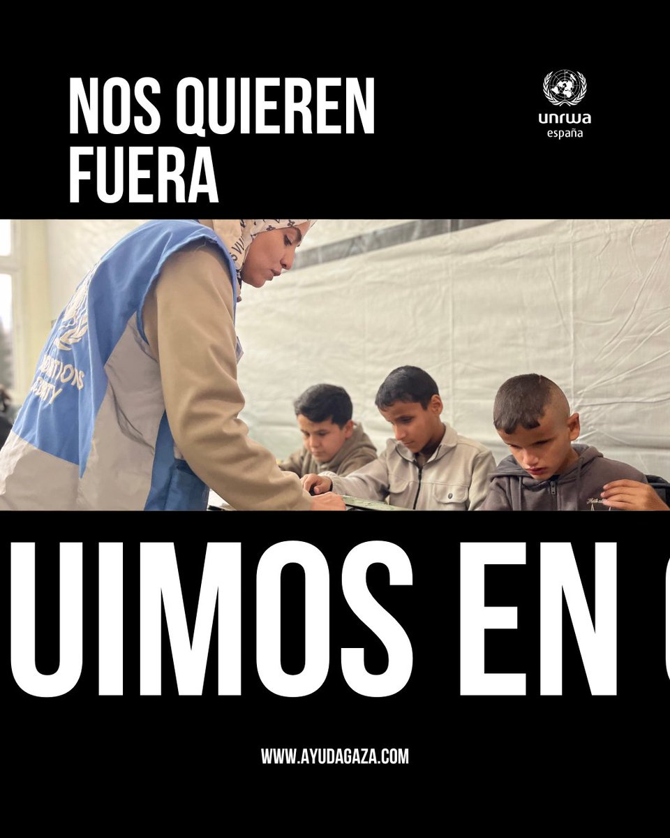 UNRWAes's tweet photo. UNRWA sigue en #Gaza.
Incluso cuando Israel no deja entrar ayuda humanitaria suficiente, seguimos trabajando: en escuelas, en centros de salud, en refugios.
UNRWA no se va.
11.000 trabajadores y trabajadoras de UNRWA sostienen a toda la población de Gaza. Y no vamos a parar. https://t.co/0B1drEBBcT