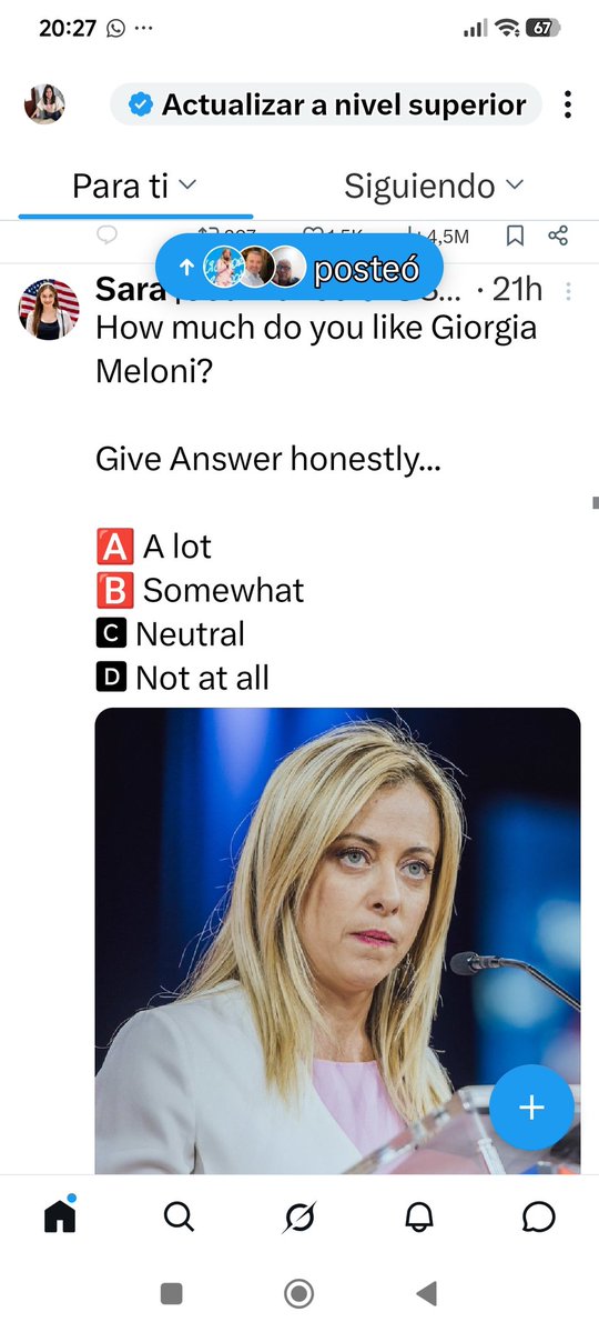 ScarpatiLina's tweet photo. ... I sondaggi su X da un account che si dice di essere una  giornalista. La maggior parte adora Giorgia forse perché sono così stufi  e stufe da Trump,  che chiunque si metta di traverso, specie se bianca, donna ed europea, venga guardata con ammirazione . https://t.co/9ybtMiVcKZ