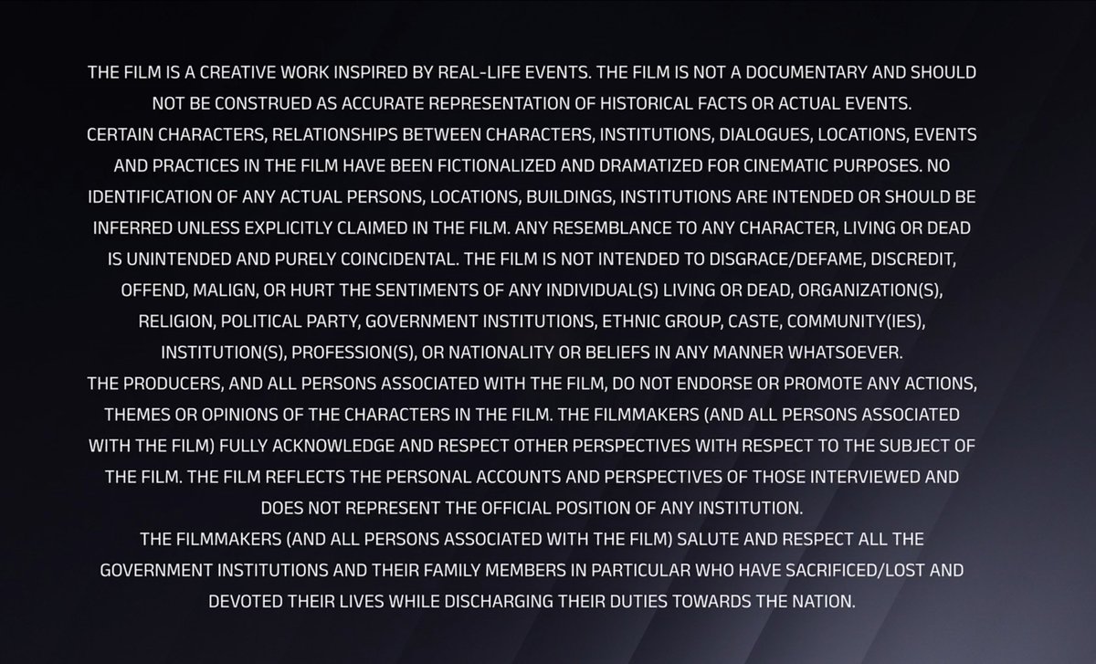 sjlazars's tweet photo. 🚨 #Longpost #Sutlej 🎥 A thread 🧵#khalistan

SUTLEJ – the movie …. My thoughts  
(It is a long post/ thread; plz do read fully.) 

1. FACT OR FICTION?
Sutlej is a decently made film, but there is no escaping that it’s an out-and-out propaganda film & attempt to twist our history. Though there were ghastly deaths and excesses in Punjab in that dark decade, the horror of Khalistani terrorists was much more.

Let us understand that SUTLUJ is a part of truth which has been embellished by loads of FICTION.

Freeze the first scene & read the disclaimer! It clearly states that it is a ‘CREATIVE WORK' 'INSPIRED BY REAL-LIFE EVENTS' (see pic 2). The makers themselves admit that it is NOT an ACCURATE representation of facts.

"THE FILM IS NOT A DOCUMENTARY AND SHOULD NOT BE CONSTRUED AS AN ACCURATE REPRESENTATION OF HISTORICAL FACTS OR ACTUAL EVENTS." (pic 3)

Nevertheless, let's look at the claims made by the movie one by one, in the thread.

2.  PLANNED VIRALITY  
A few hours after the takedown, a Sikh friend sent it in a WhatsApp group with a message – 

“Diljit Punjab 95 – Please forward to your friends & family; everyone must know OUR hidden history."

It struck me that this was NOT "OUR HISTORY" but had been made to sound like it. So either the Sutlej team or someone had already set up a system of WA forwards to circulate the movie through a friends-and-family network, especially to Boomers, Gen X & Gen Z. This was not a mistake but appeared to be a well-orchestrated campaign guided from overseas.

Diljeet's post asking people to download it & watch convinced me this was all part of their campaign, which appeared targeted at the elections in Punjab.
The WA video was poor. I got an HD version later

3. BAN THE FILM – OR NOT? 
Cinematically, it is a decently made film; it is certainly not Attenborough’s Gandhi, Lawrence of Arabia, or Dhurandhar, but it is well made.

So, should it be banned?  Whilst I thought so earlier, I now say NO,  because people will watch it anyway. Like I've often said, "sunlight is the best disinfectant", If we let them watch, they will be able to see through the scam & propaganda, as I have detailed in the thread below, and much more. Release it cinematically with the cuts. The establishment needs its own explanation to counter the Khalistani narrative.

The factual inaccuracies, the truth behind the WSO, the Punjab Human Rights org and Khalistanis, the burnishing of some lies as truths, the touch-up for the Khalistanis, and the demonising of KPS Gill will be outed by the public in due course of time. 

4. THE HORRORS OF PUNJAB & KHALISTANI TERROR

The violence of the 1980s and 1990s in Punjab was horrific, and India faced a civil war, foisted on us by Pakistani ISI-backed Khalistani terrorists, who fought the army and Police; thousands of innocents died in those battles. Innocent Sikhs got butchered as did Hindus and other religions.

I have spent almost 40 years tracking & studying the Khalistani movement, after my entire family was killed by Khalistani terrorists in the Air India Kanishka Bombing of 1985, by them and their supporters with their roots in Pakistan's ISI, 
“to bleed India by a thousand cuts” ~ Z.A.Bhutto

Make no mistake, the horrors of Punjab and the killing of innocent Sikhs and Hindus are a blot on our nation's history, just as the killings of 1984 are as horrific as Kanishka, the attacks on the Harmandir Sahebji, the killing of Indira Gandhi, the Sikh Pogrom and the assassination of Beant Singh, and so many other reprehensible acts. 

I condemn those killings with all my being, as I do the abduction and killing of Mr Khalra, even if he were a Khalistani sympathiser. I abjure violence & will never support it.

5. PROPAGANDA 
However, it is important to recognise, in terms of context, that Sutlej is a massive propaganda effort to whitewash Khalistani terrorism in the Punjab by someone who has exposed himself as a Khalistani sympathiser, Diljit Dosanjh. 

Had it been even half an attempt to tell history, it would speak of the thousands of Hindus who were burnt & killed by Khalistanis, or the 2800 policemen and thousands of military men who gave their lives at the hands of terrorists. Hindu women and children got r*ped and burnt in buses in Punjab, and Hindu traders were beheaded in their shops and homes.

6. BANNED WORLD SIKH ORGANISATION
The movie itself has been supported by the banned World Sikh Organisation (of Canada). [See pic 4] 
People have forgotten that at their first WSO session in August 1984 at Madison Square Gardens, New York, Arjaib Singh Bagri, on behalf of Talwinder Singh Parmar, vowed from that stage  – 

“ WE SHALL NOT REST UNTIL WE KILL 50,000 HINDUS"   as the crowds clapped, calling for the death of the b*tch (kutri) Indira Gandhi 
(See video in next tweet) 

The WSO has also directly and indirectly funded/ supported many other Khalistani acts of violence over the years. They supported the Air India Bombers in the criminal trial and also in the John Major inquiry, created the false narrative that India did it, funded their families, and supported other attacks, including supporting various terrorist movements.

Ironically, Khalras' travels and speeches abroad were funded and sponsored by the members of the same banned organisation, the WORLD SIKH ORGANISATION, that has now assisted Diljeet Dosanjh to make this film. (see pic 4) 

7. MR JASWANT SINGH KHALRA -HERO OR NOT?
I shall not castigate a dead man, but the film was made solely to eulogise a man, Jaswant Singh Khalra, who was a Khalistani supporter who preached on Khalistani platforms and was supported & funded by Khalistani groups banned across the globe, and who also fought for human rights, but I will attempt to set the record straight through historical facts and events.

What the movie stays silent about is that in the early 1990s, Khalra edited the “Liberation Khalistan” magazine, an international magazine. He was also the founder of the “KHALISTAN LIBERATION MOVEMENT INTERNATIONAL” an Indian organisation that promoted the liberation of Khalistan in global forums across the world, so his Khalistani credentials were solid.

We are led to believe that Mr Khalra took support of Khalistanis to amplify his just cause about the police excesses and the missing youth of Punjab; but they had funded all his international travels to besmirch India, he met political leaders of countries like Canada, UK, USA and Germany representing the Khalistanis, and his being in bed with the Khalistanis and WSO tarred his cause because he clung to the terrorist organisations as they were leading him and his actions 
(Read the thread for Khalras entire resume.)

8. FAILURE OF GOVERNMENT & BOLLYWOOD TO EXPOSE KHALISTANI KILLINGS 

The greatest travesty in India and abroad is our defensive posture; whether as a government or as a people, we are afraid to talk about the horrors of the past, afraid to make movies to show the blood that was spilt, and afraid to call a spade a spade.

The failure lies with our government and our Bollywood community in never having made a film to show the horrors of the Khalistani massacres of Hindus & Sikhs, or even the Kanishka bombings or the multiple hijacks across India before 1984, or the Khalistani massacres of Hindus before Operation Bluestar, or the Ludhiana bus massacre, or the 1984 Sikh Pogrom and so many more.

I have tried for years to find takers for a docu-series on the complex ISI-Khalistan plot that bombed Air India 182 and have met top Bollywood producers, but no filmmakers want to upset them. Such is our left-wing hypocrisy.

9. K.P.S.GILL 

More than 25,000 Hindus, Sikhs, & Police were killed in Punjab during that terrorist decade, and India was in a state of Civil war. For those who have lived those times, they will tell you the horrors of the time before Rebiero & Gill and how they worked to clean up Punjab. Talk to Ms.Tavleen Singh or @ShekharGupta  or Vir Sanghvi to understand the state of the nation in the 1980s & 1990s.

Like Bhindranwale before 1984, Terrorists ruled the state by the gun, with terror and fear. Gill brought in a military-style rule in Punjab, and it is because of him that India has a peaceful Punjab today.  Lest it be forgotten, the two years that Gill was removed saw the revival of terrorism in Punjab, with more deaths in those two years than in all the years before it. It took his return in 1993 to crush terrorism once again. 

His actions may have seemed unorthodox, unusual and drastic, but desperate times called for desperate measures. Maybe If we did not have Reibeiro and Gill, Punjab may not have been a part of India today, that is the harsh truth.

I do not condone violence or the unjust killings, but neither the CBI, the Supreme Court, the National Human Rights Commission, nor even Amnesty International ever found the charges against KPS Gill. 
Even in the hearings before the High Court and the Supreme Court, the question of Gill came up, and no findings were ever made. Even the movie notes that 

"bitta's name was never mentioned in the report". 

His controversy over Ms Rupan Deol Bajaj was a question mark, but that was personal and not police business.

Let us now examine each aspect in detail below - 
A. JASWANT SINGH KHALRA and KHALISTAN.
B. FAKES, FACTUAL ERRORS & OMISSIONS
C. CRIMES AGAINST HINDUS (AND SIKHS)
D. WORLD SIKH ORGANISATION & OTHERS
E. LEGACY OF KPS GILL.
F. KHALRAS FOREIGN VISITS & POLITICAL MEETS
G. COURT CASES RELATED TO KHALRA & CREMATIONS

 (Thread 🧵continued - 2/n) 
@PMOIndia  @narendramodi @HardeepSPuri @KanchanGupta @aravind @Iyervval @kushal_mehra @Shehzad_Ind @BDUTT @RShivshankar @ShivAroor @tavleen_singh @Arya_Anviksha_ @arunbothra @BesuraTaansane @SuhagAShukla @HinduACT @HPhobiaWatch @sunandavashisht @ravikarkara @Suhelseth @SandeepUnnithan @SanUvacha @puneet_sahani @AmarJit_IFS @the_lama_singh  @sanjoychakra @kushanmitra @praveenswami @DcWalaDesi @KesariDhwaj @Voiceofhindus @TheAnuDagar @HartoshSinghBal @RatanSharda55 @ManishTewari @RakeshKishore_l @sushantsareen  #khalistan #sutluj