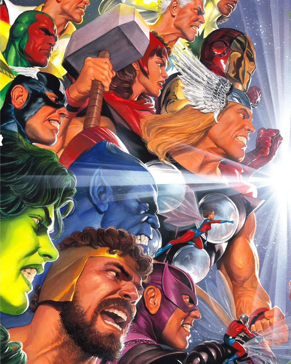 thealexrossart's tweet photo. Avengers vs. JLA - the new diptych by Alex Ross! A tribute to the great George Pérez. Fine art prints will be available exclusively for SDCC 2026 Booth #2415 and online. Join the waitlist here: https://t.co/Xue6CPSIZV

#jla #avengers #sdcc #sdcc2026 #comicart https://t.co/JqwJZaQgDP