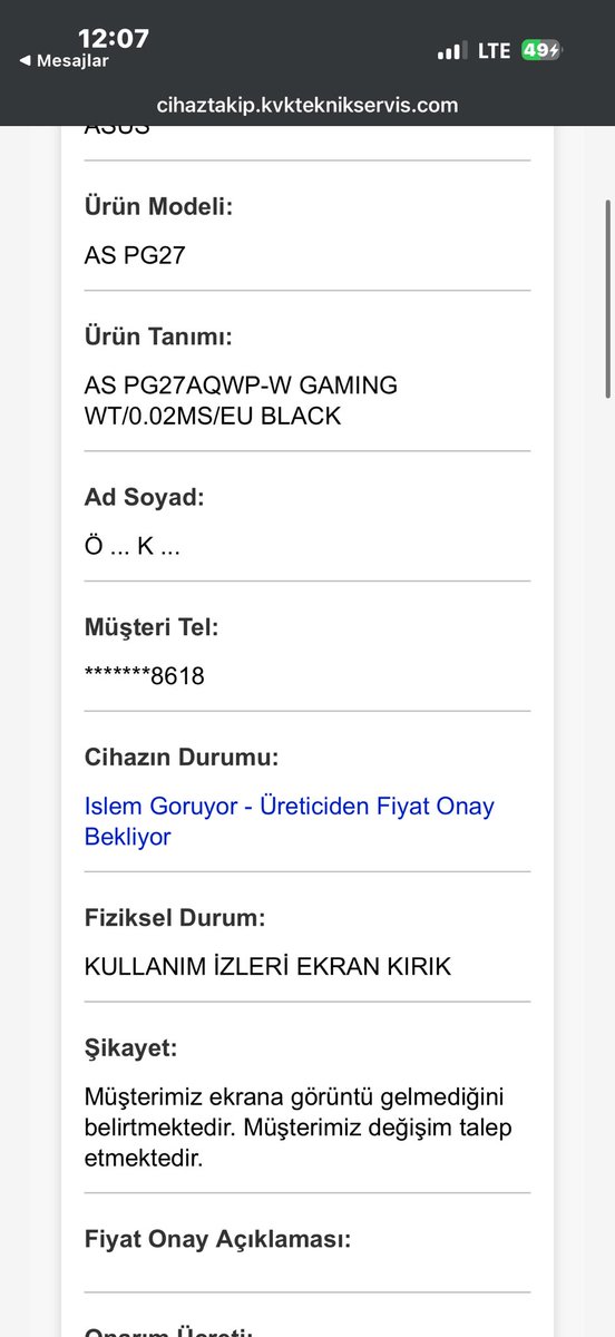 tuketicideney's tweet photo. Vatan Bilgisayar'dan alınan 68.249 TL'lik bozuk 540 Hz monitör bir gün sonra iadeye gönderildi. 'Kullanıcı hatası' denilerek 32.005 TL tamir bedeli talep edildi.
 
♦️Takipçi şikayeti: 

"68.429 tl’lik monitör alıyorum. kutudan çalışmayan ve ekranı kırık ürün çıkıyor. ertesi gün servise teslim ediyorum. birkaç gün sonra gelen cevap: “kullanıcı hatası, 32.005 tl ödeyin.” hiç kullanmadığım ürün için bir de “kullanım izleri” yazılmış."