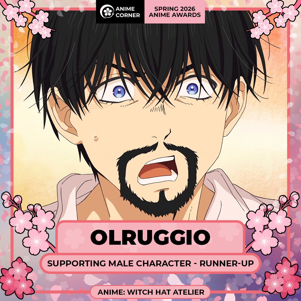 animecorner_ac's tweet photo. 🌸 Spring 2026 Anime Awards 🌸 
Best Supporting Male Character
RUNNER-UP: Olruggio

CV (JP): Yuichi Nakamura
CV (EN): Reagan Murdock
Anime: Witch Hat Atelier https://t.co/gjqQSP2lTA