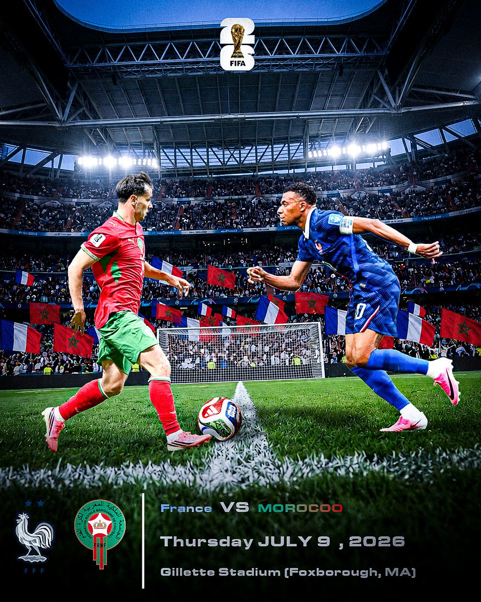 AzizBenRomdhan4's tweet photo. @LaLigaArab France vs Morocco. 🇫🇷⚔️🇲🇦 
Who takes this one? 👀🔥 https://t.co/dmc1eze5jb