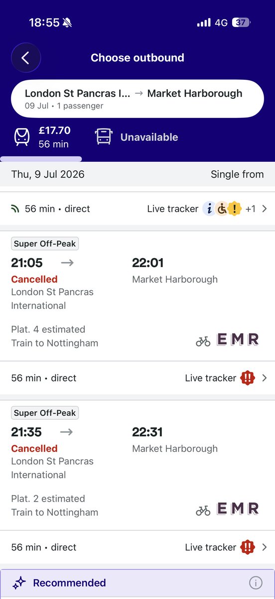 JemBer29's tweet photo. @EastMidRailway I’m booked on the 21:05. Have a child to collect so cannot wait all evening. How do I get home please? Clear instructions needed. https://t.co/u2KB3YoFvJ