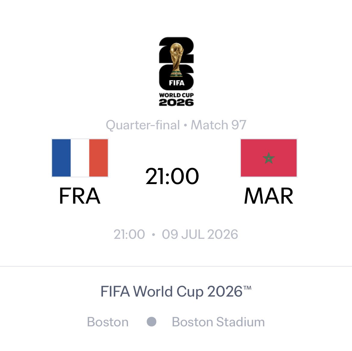 GusWelshLFC's tweet photo. France 🇫🇷 🆚 Morocco 🇲🇦 lineups #WorldCup2026 #QuarterFinals #FRAvMOR https://t.co/NzpFoOMQFh