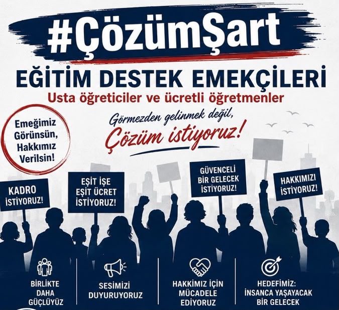 ozdilane's tweet photo. Yıllardır eğitim sisteminin yükünü omuzlayan usta öğreticiler ve ücretli öğretmenler, emeklerinin karşılığını hâlâ alamıyor.

Güvencesiz çalışma, düşük ücret ve belirsiz statü artık son bulmalıdır. Eğitime emek veren herkes, emeğinin karşılığını almayı hak eder.

Bu haklı mücadelenin takipçisi ve destekçisiyim. Yetkililerin bu sesi daha fazla görmezden gelme lüksü yok.

@MilliEgitimBak
@Yusuf__Tekin
@BayanSalome

#ÇözümŞart
#EğitimDestekEmekçileri
