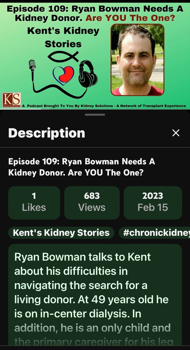 RyBoScout73's tweet photo. 690 #dialysis treatments 4 1/2 years. #endstagekidneyfailure caused by #gpavasculitis rare auto immune disease. https://t.co/zsR6Bonlq2