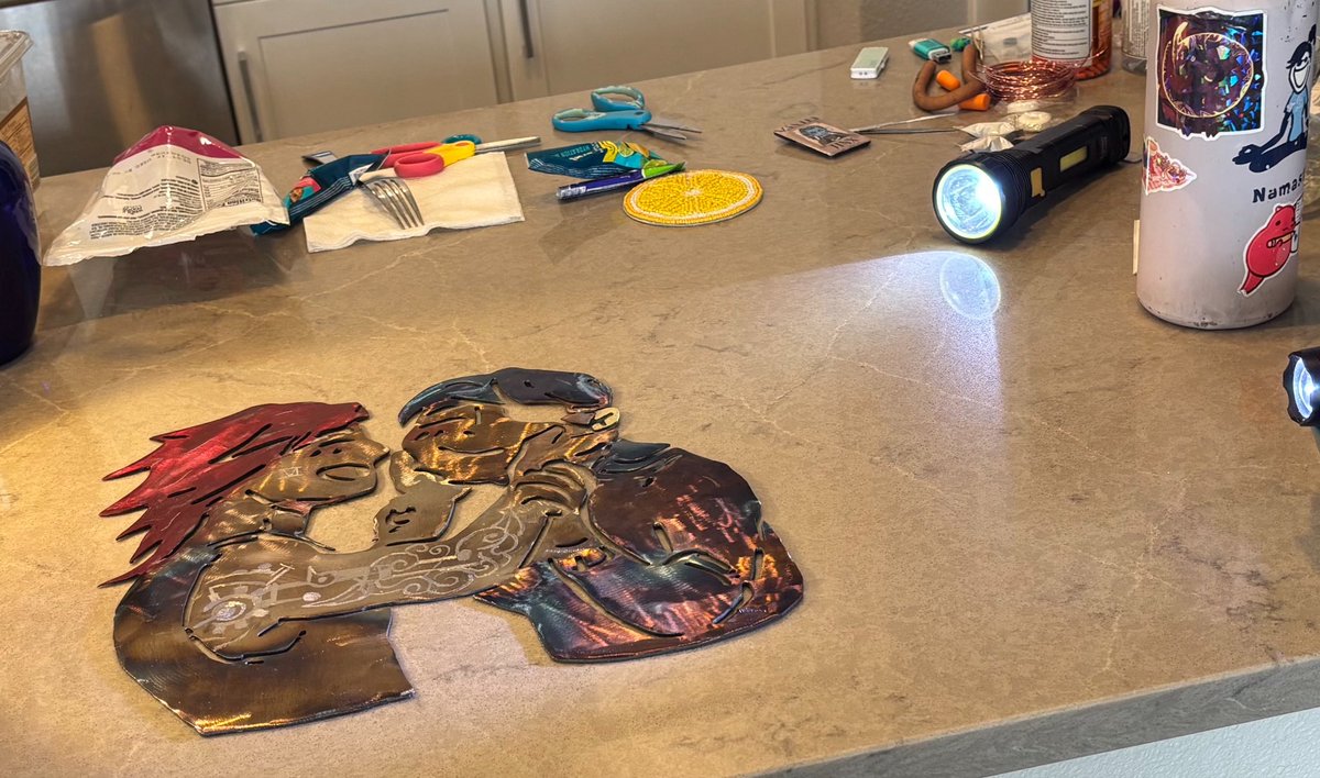 finnfump's tweet photo. My glasses are being held together by glue, my bumper is being held together by tape, and my mental health is being held together by Caitvi https://t.co/00opuvZzv4