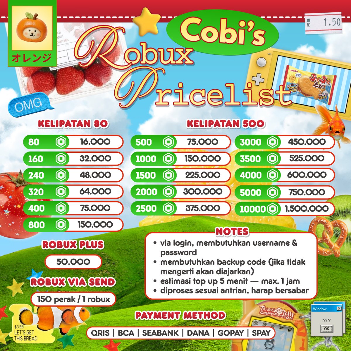 beabadaobee's tweet photo. @ddmsum halo,  akak!  aku  masi  open  ia:3  ada  robux  vilog,  via  send  15k/100r  aja  yes  >____<  bisa  langsung  proses  sekarang  juga  yap https://t.co/F69FF3FQBz