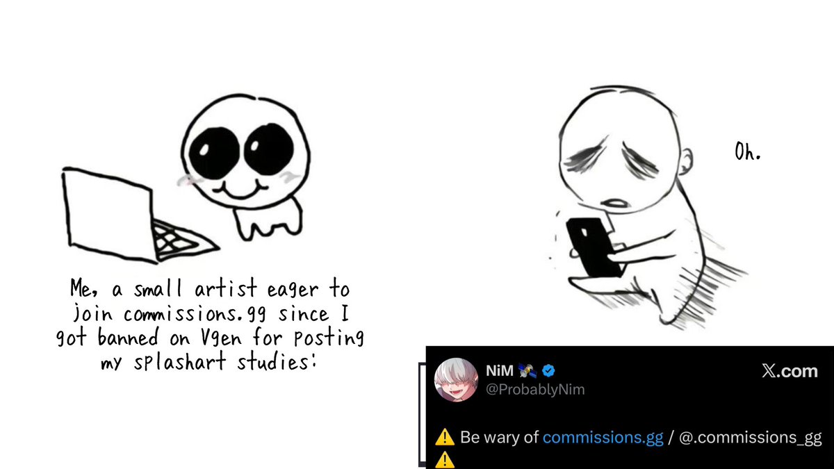 miikobelle's tweet photo. As a small artist who was making a decent amount of money on vgen and then perma banned with no warning - i was genuinely looking forward to https://t.co/B2z2MFZHBN. i was about to quit art, but i told myself after completing the last bit of owed art id open them here.. *sigh* https://t.co/nSQSxTt71t