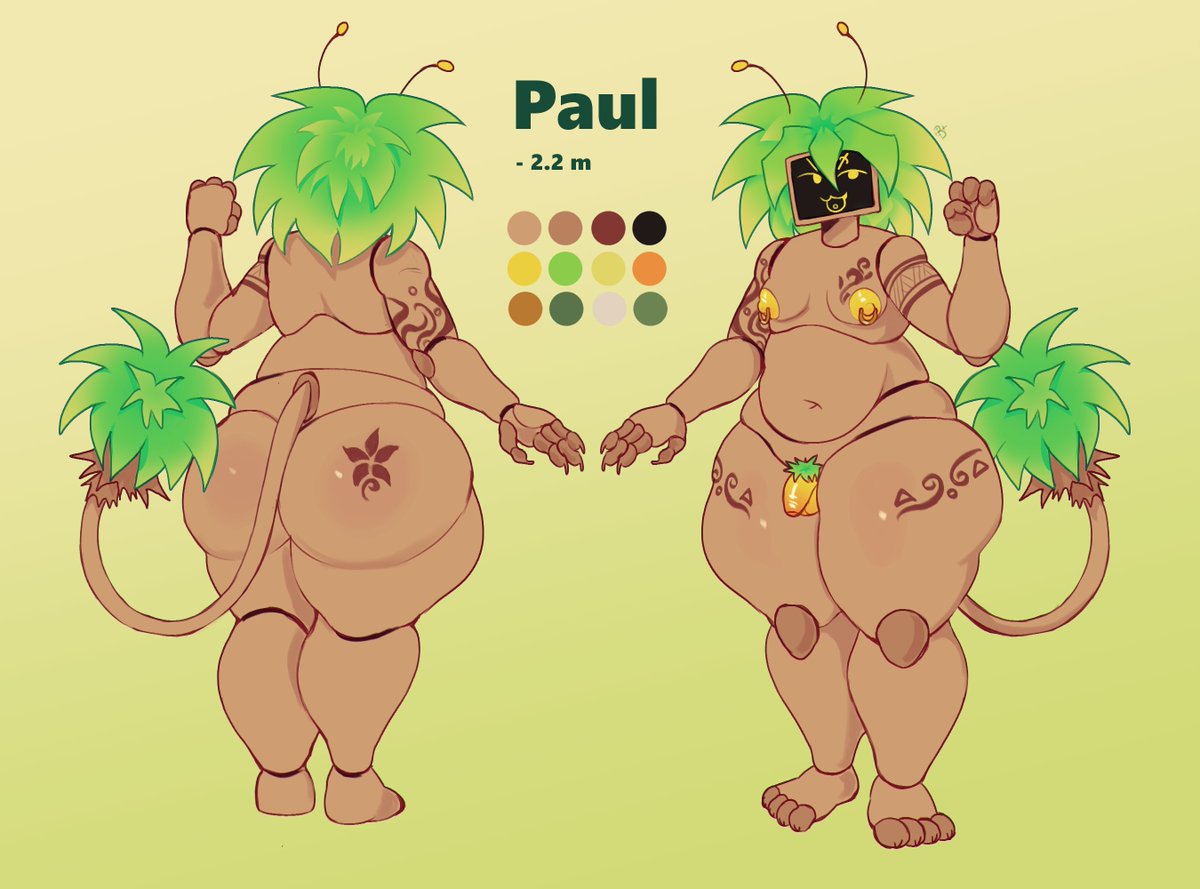 BlueRuchka's tweet photo. I decided to order a third and final TV head character, inspired by the Palmy from bfdi. His name is Paul, and he a tropical palm-tree themed robot. Just a totally chill guy. https://t.co/SAtIYMP6l5