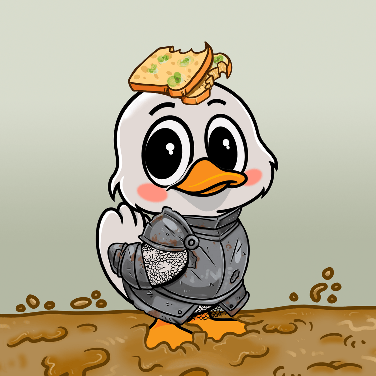 MamabearK444's tweet photo. His name is Sir Crumbs-a-Lot, the bravest little knight in the Yucky Kingdom.
We found him stuck knee-deep in a muddy moat after chasing a runaway sandwich.
He insists the bite missing from his helmet was “battle damage,” but nobody believes him. 🦆📷
#YuckTag your it @barkeep1347