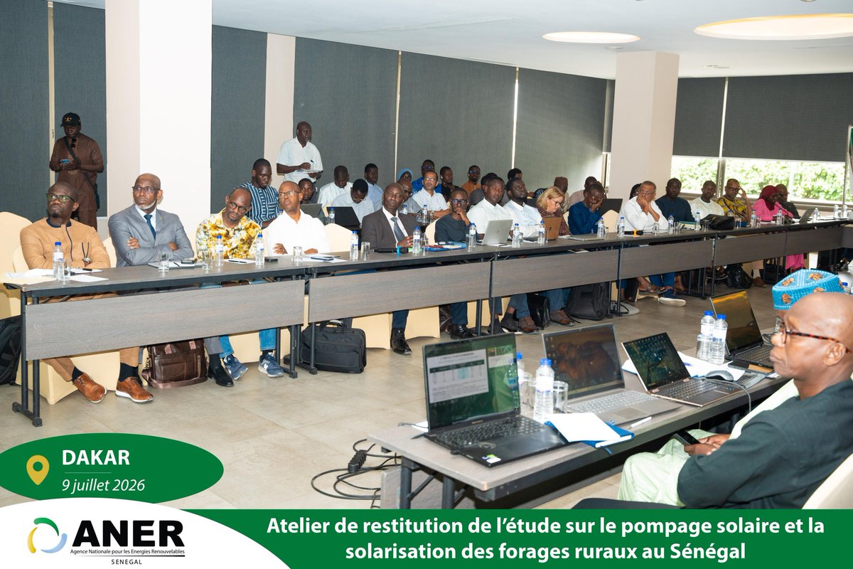 anersenegal's tweet photo. L’ANER, avec le PED/GIZ, a validé l’étude sur les référentiels techniques et modèles économiques du pompage solaire et de la solarisation des forages ruraux. Une étape clé pour renforcer l’accès à l’eau et à l’énergie au Sénégal.
#ANER #GIZ #PompageSolaire #Sénégal2050 https://t.co/9bYwrZAZvH