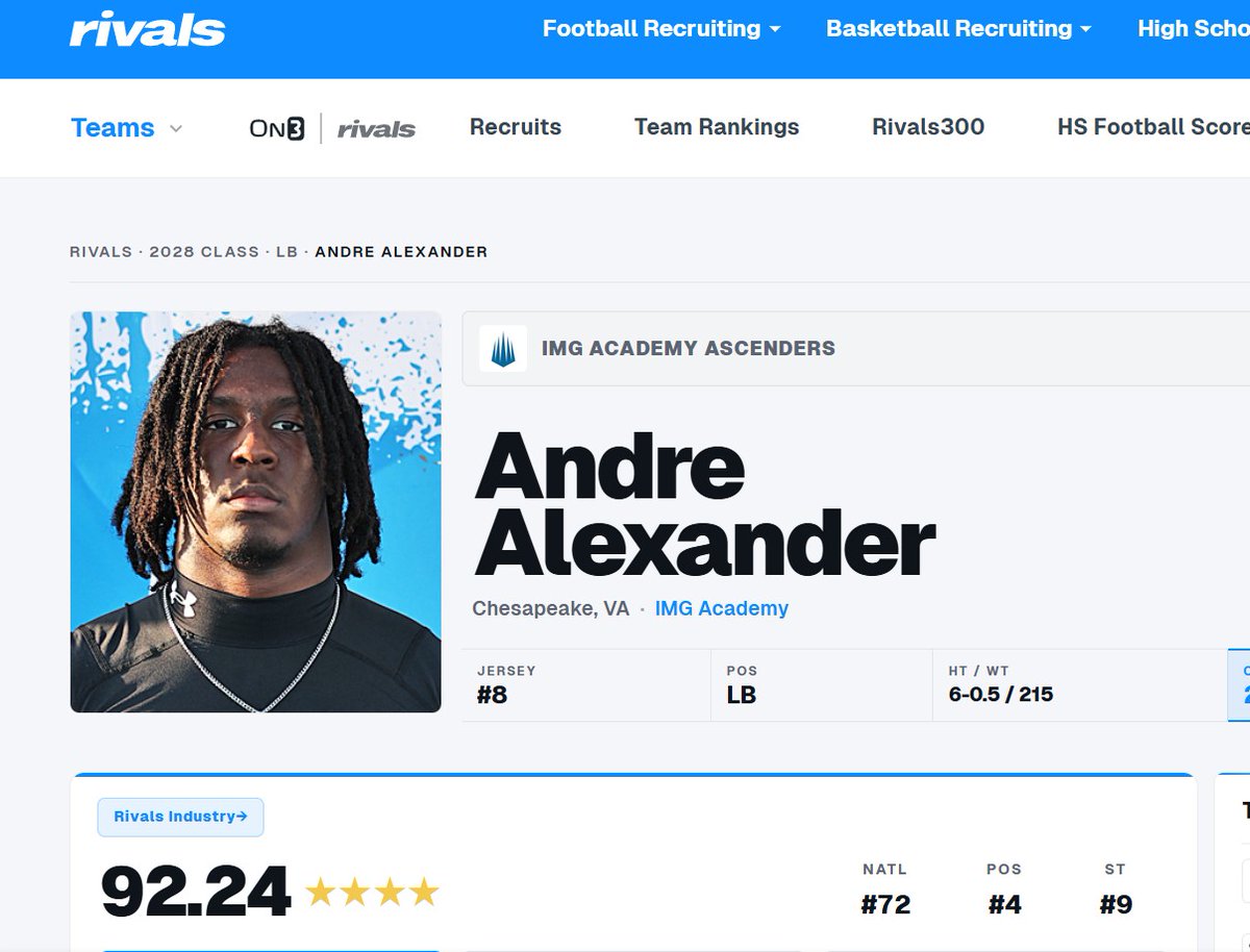 WillVapreps's tweet photo. VA Colt Boyz alumnus Pipeland to IMG Academy
https://t.co/U8VoADrvsm @ColtBoyz14u @VaPrepsRivals https://t.co/IDRaM59SYp