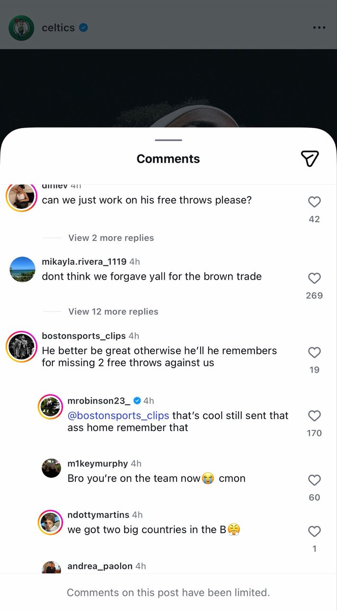 LegionHoops's tweet photo. Mitchell Robinson to a Celtics fan online:

Fan: "He better be great otherwise he’ll be remembered for missing 2 free throws against us.”

Mitch: "That's cool still sent that ass home remember that"

(via Celtics/IG) https://t.co/aQKas61NBP