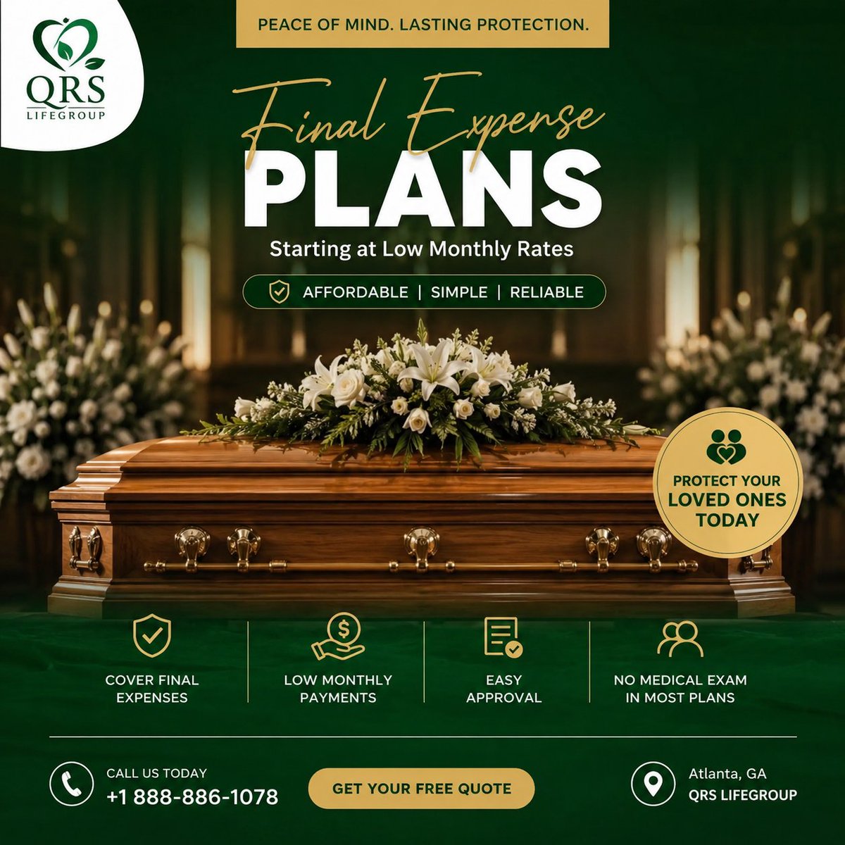 Qrslifegroup's tweet photo. ❤️ Final Expense Plans Starting at Low Monthly Rates with QRS LifeGroup help cover funeral and burial costs.

Contact Us: 👇👇

📞 +1 888-886-1078
📧 Info@qrslifegroup.com
🌐 https://t.co/wXVj7dyhlc

Request Your FREE Quote Today!

#FinalExpenseInsurance #AtlantaGA #QRSLifeGroup https://t.co/1njJPHvkLb