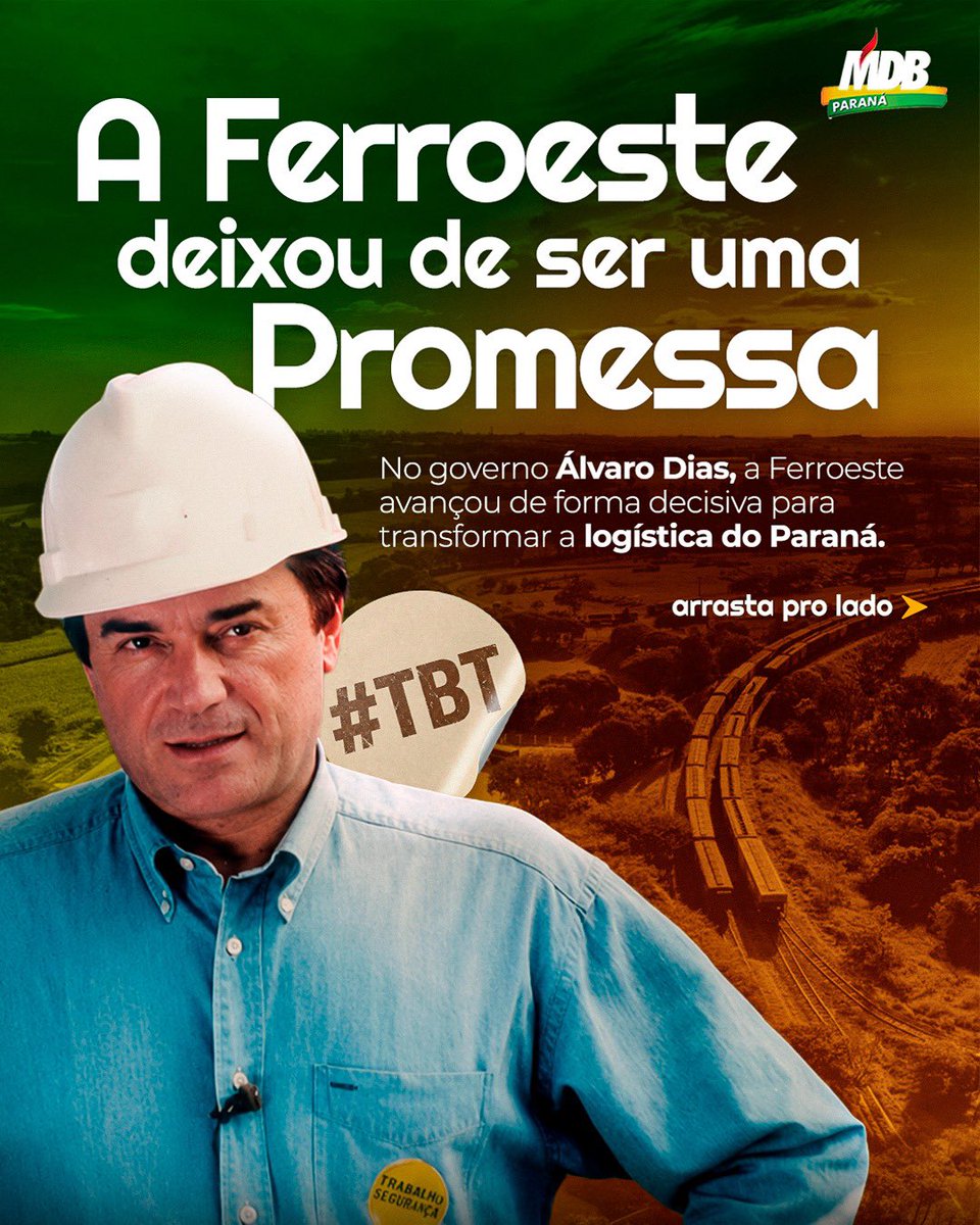 alvarodias_'s tweet photo. FERROESTE: Para muitos sonho. Para alguns utopia. Para nós, desafio e REALIDADE. #Ferroeste #AlvaroDias #Infraestrutura #Paraná #Desenvolvimento https://t.co/EBbkrG17Kf