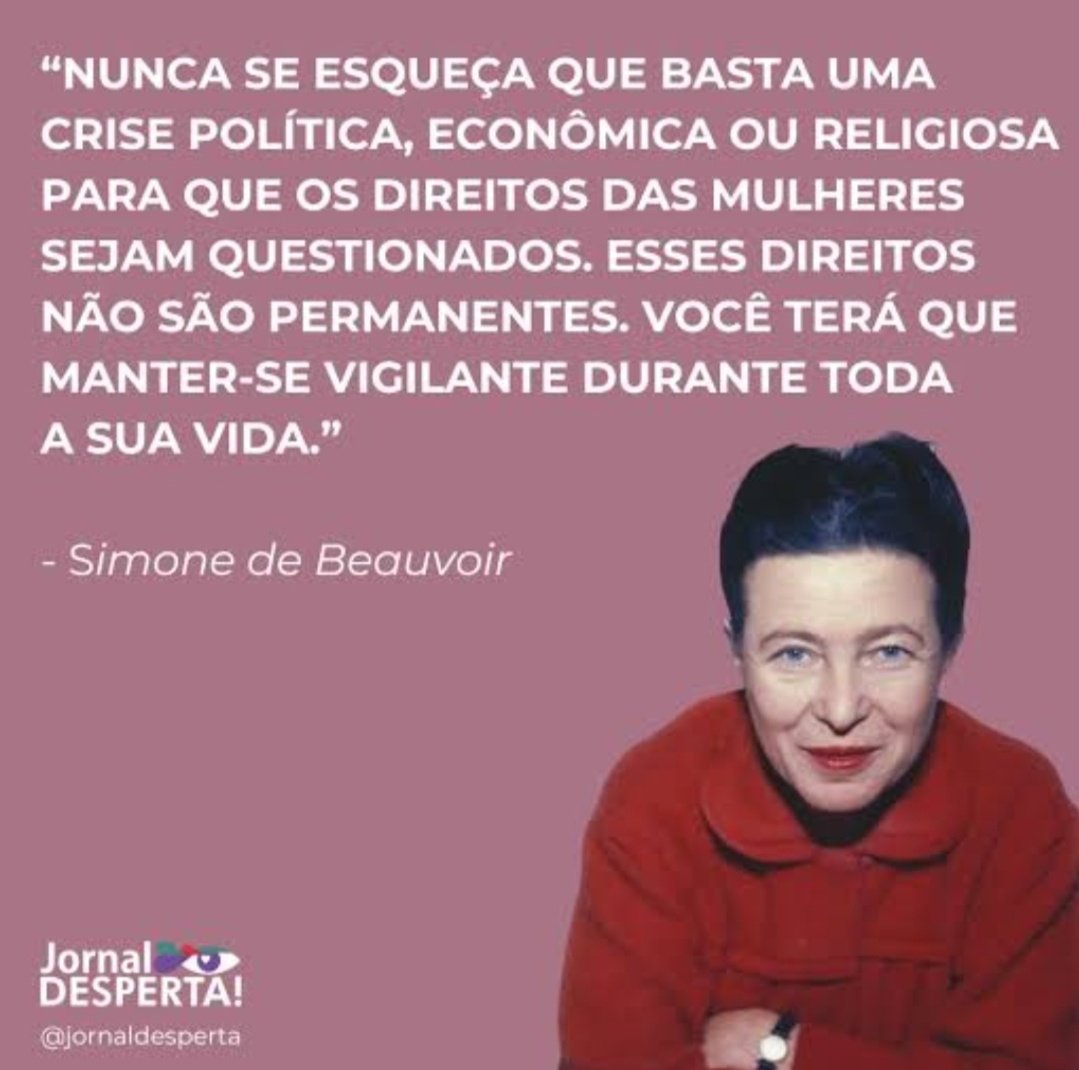 rreghel's tweet photo. Recadinho de Simone de Beauvoir a todas as mulheres, independente de religião/crença ou partidos políticos.
Nunca esqueça disso: https://t.co/pxkR7CE6Qv