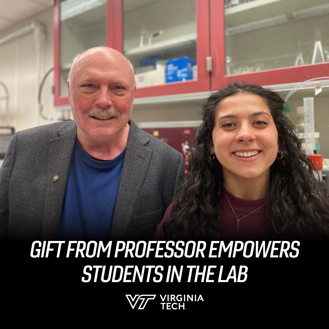 virginia_tech's tweet photo. This professor has committed over $1 million to help undergraduates hone their research skills. 👏

🔗: https://t.co/40UPdGmrbP https://t.co/Ur8GQiJEMb