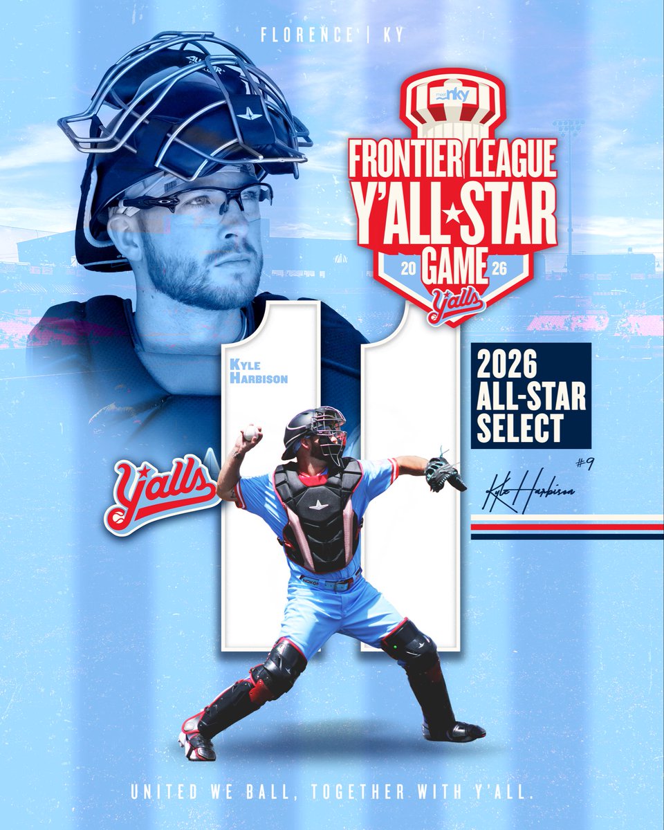 florence_yalls's tweet photo. The roster keeps growing. ⭐️

Congratulations to Garrett Broussard, Aidan McEvoy, Kyle Harbison, and Zade Richardson on earning 2026 Frontier League Y’All-Star honors!

See them represent the Y’alls right here at home on July 15. https://t.co/9jAu1JUKBb