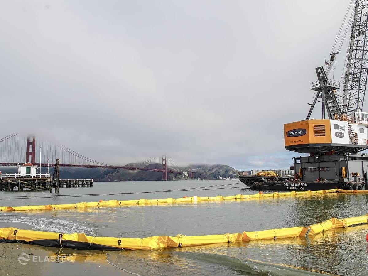 Elastec's tweet photo. For transportation and infrastructure work, turbidity curtains help contractors manage sediment while meeting clean water requirements. The right curtain specification can support both compliance and practical field deployment. #DOTProjects #TurbidityCurtain #SedimentControl https://t.co/qXMtBbet4w