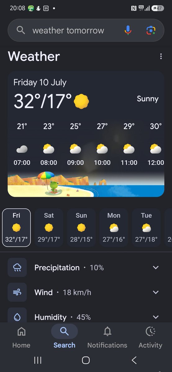 OfficialPDQ's tweet photo. Which weather app should I believe Google or Samsung #HeatWave2026 #HeatWaveUK https://t.co/dm4yjKSsDh