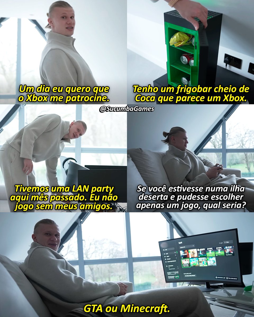 SucumbaGames's tweet photo. Haaland é um grande fã de Xbox e deseja ser patrocinado pela marca, e seus jogos favoritos são GTA e Minecraft, porque ele gosta de jogar com os amigos. https://t.co/WUBNp52Cv9