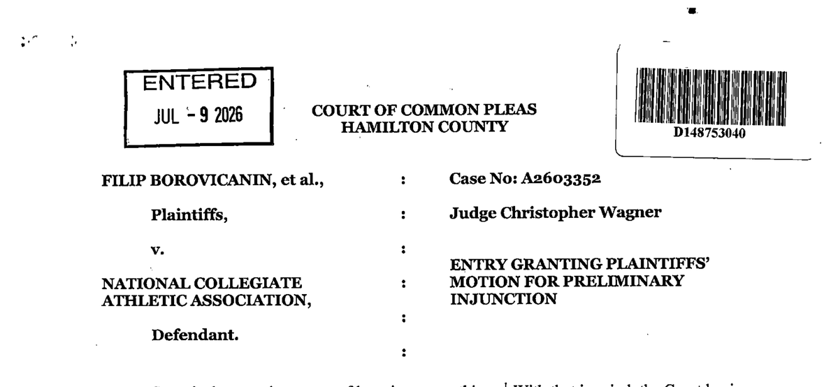 byEliHoff's tweet photo. An Ohio judge granted an injunction to a group of 15 former college basketball players, including ex-#Mizzou C Shawn Phillips Jr., that will make them (for now) eligible to play this season and able to sign without using the transfer portal.

FWIW: Missouri has a full roster. https://t.co/TgNKxRNHon
