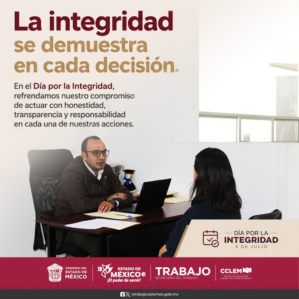 CCL_edomex's tweet photo. En el #DíaPorLaIntegridad, en el #CCLEM reafirmamos nuestro compromiso con la honestidad, la transparencia y el servicio ético a la ciudadanía. Cada decisión tomada con integridad fortalece la confianza y la justicia laboral. #ElPoderDeServir https://t.co/byzfL1m4eK
