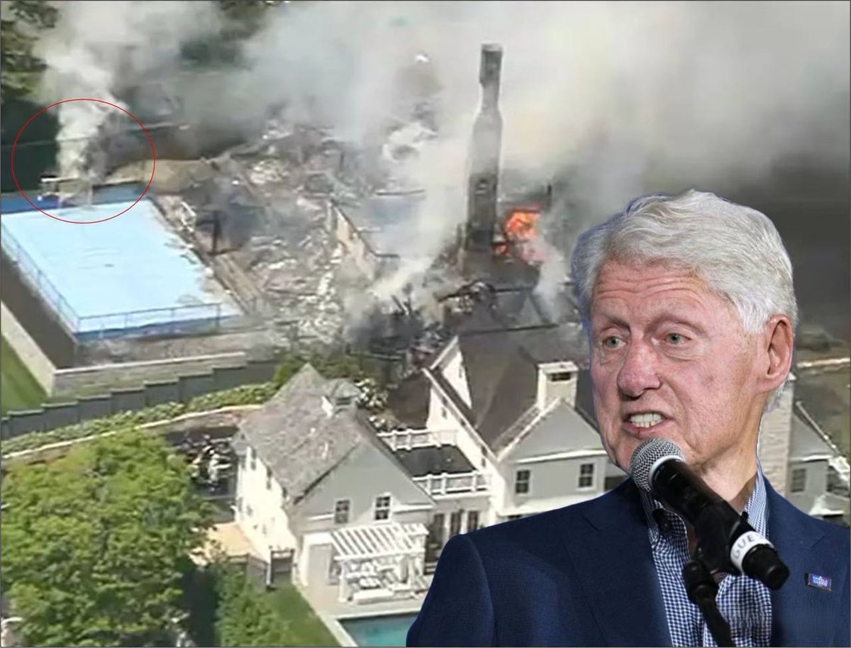 mcafeenew's tweet photo. 🚨BILL CLINTON THE EPSTEIN CREEP JUST HAD HIS POOL HOUSE BURNED TO THE GROUND — THE FIRE STARTED RIGHT AT THE GAS GRILL WHERE HE’S BEEN LIVING SINCE THE LATEST EPSTEIN FILES WENT PUBLIC!

🔗 https://t.co/4eHPt3PF7H

This is karma working overtime.

Investigators say the fire that destroyed the pool house at the Clintons’ Westchester estate started at the gas grill (circled in the photo).

That’s the same pool house where Bill Clinton has been living ever since the latest round of Epstein files dropped and made things extremely uncomfortable inside the main house.

Hillary was conveniently out of the country on Clinton Foundation business when it happened. She released a statement saying “nobody was hurt.”

Bill was home at the time.

Now the question everyone is asking is whether he’ll even be allowed back inside the main house after this.

The man who spent decades flying on Epstein’s plane and hanging out with the world’s most notorious pedophile is now reduced to living in the pool house… and even that just burned down.

This is what happens when your entire legacy is tied to one of the biggest sex trafficking scandals in history.

Bill Clinton didn’t just get caught in the Epstein files — he got evicted from his own mansion because of them.

Share this everywhere so every Clinton defender sees exactly how far their hero has fallen!

Follow @mcafeenew for more drops.