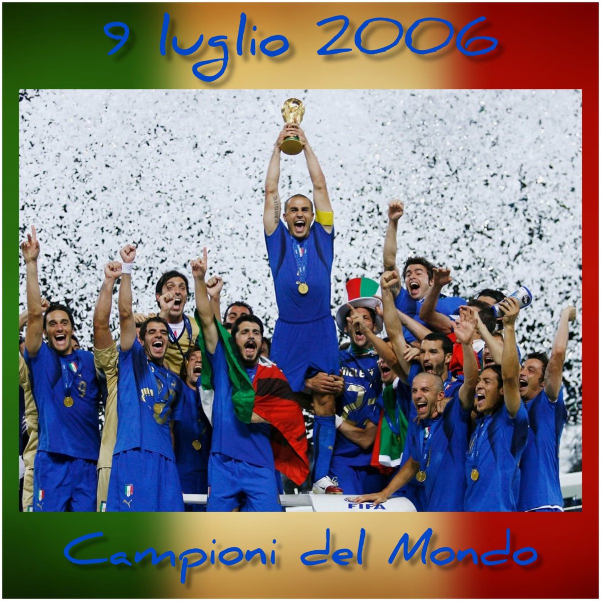BergamoeC's tweet photo. 9 luglio 2006
La Nazionale di calcio italiana
Vince per la 4 volta il campionato mondiale.
Olympiastadion Berlin
#9luglio2006
#campionidelmondo
#nazionaleitaliana
#berlino
@azzurri https://t.co/L8R6ai23NS