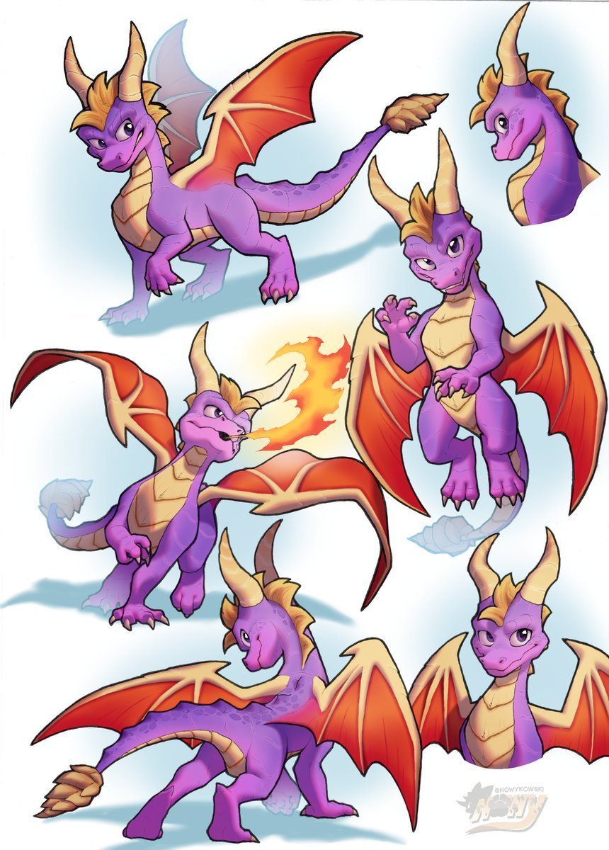 nowykowski's tweet photo. That's the whole page full of Spyro goodness^^
I've had a blast experimenting with the older design for him
Funfact, the lineart was done traditionally, then scanned in!
#spyro #spyrothedragon #arealmbeyond https://t.co/bxeIhPbRl3