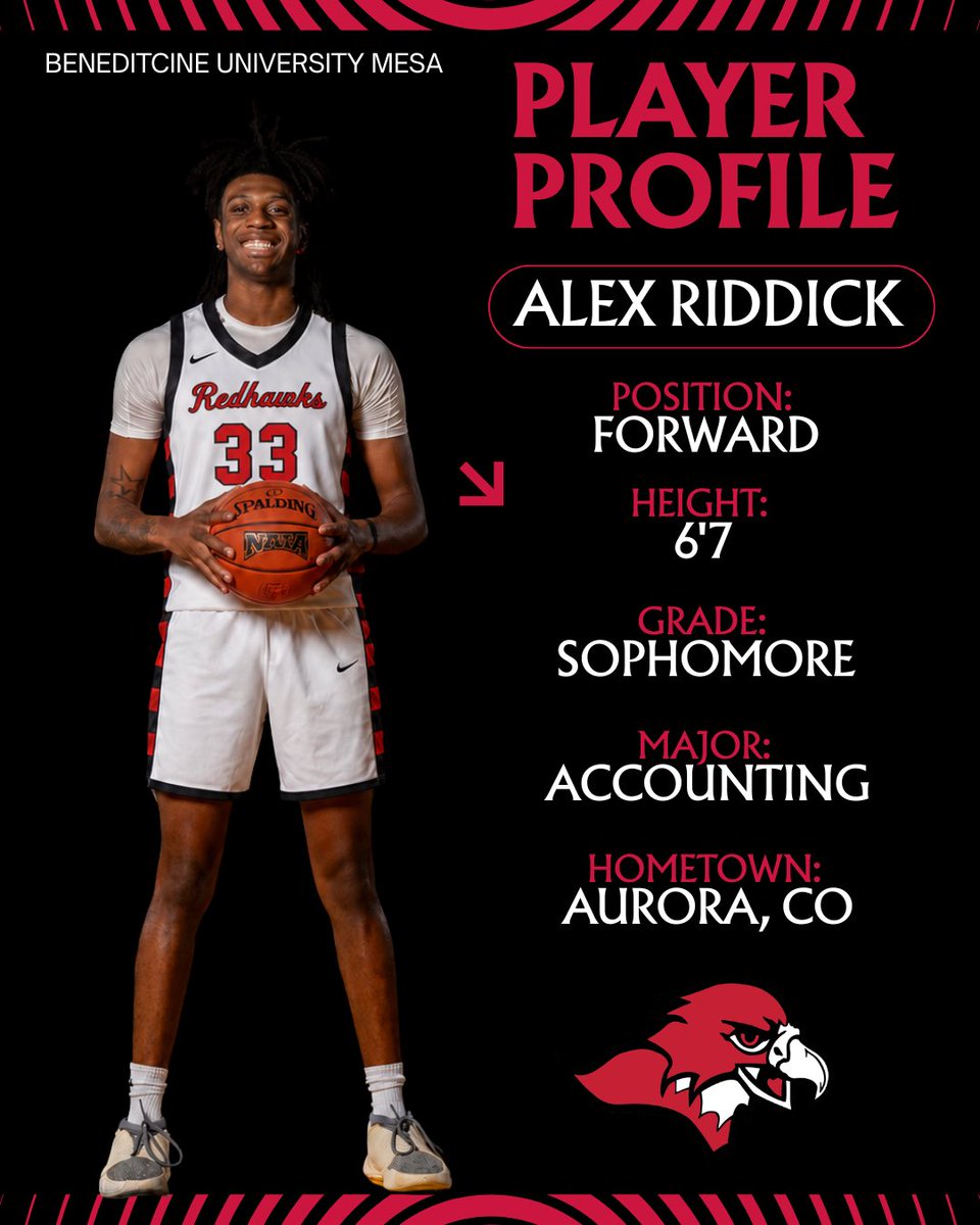 BenUMBB's tweet photo. Signed! 🅱️🏀‼️

Welcome Alex Riddick to the Redhawk family!

The 6’7 sophomore forward joins the Benedictine MBB program from Ottawa University. As a freshman he played in 26 games and made 3 starts. https://t.co/dsTIbP0NgF
