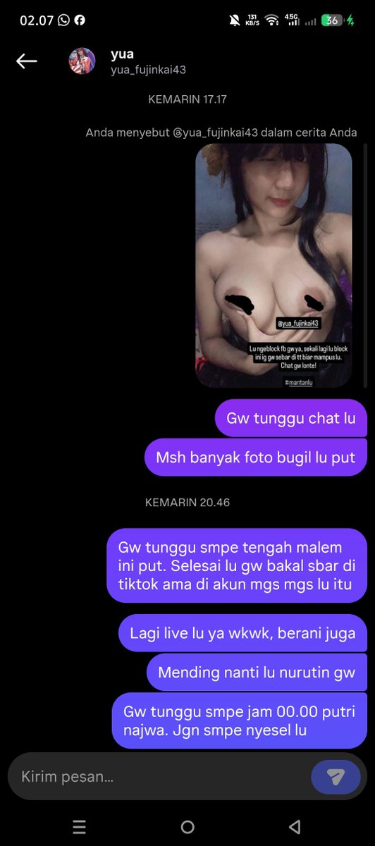 HabibiHabi56525's tweet photo. Udah kita blackmail nih lonte. Tinggal dia aj milih buat tunduk ato engga. Kalo nolak ya tinggal sebar fi timtok beres https://t.co/EQsKNCWZgw