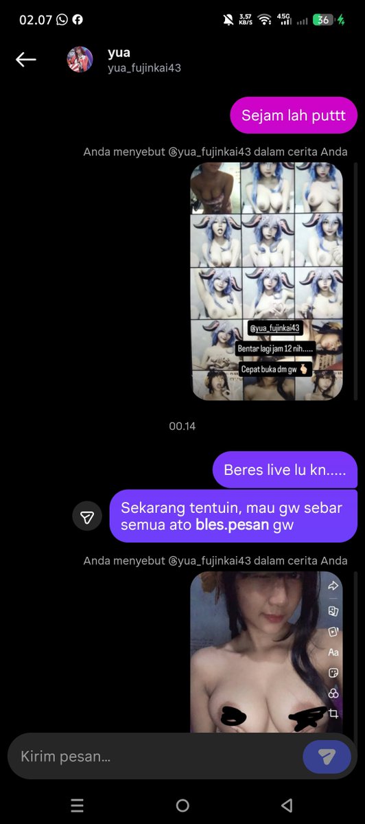 HabibiHabi56525's tweet photo. Udah kita blackmail nih lonte. Tinggal dia aj milih buat tunduk ato engga. Kalo nolak ya tinggal sebar fi timtok beres https://t.co/EQsKNCWZgw