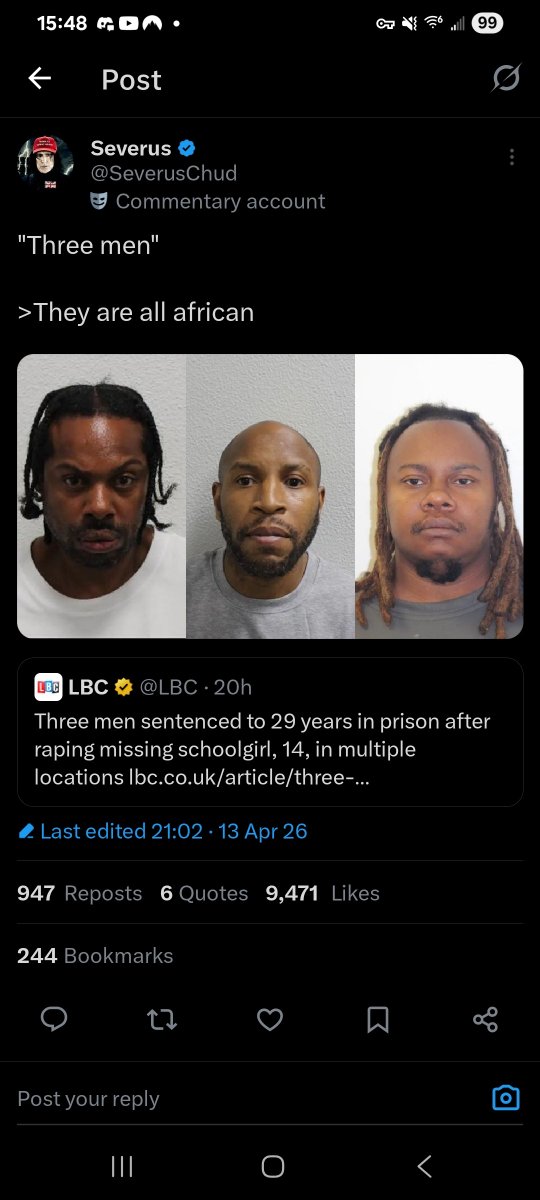 onezeronein's tweet photo. @GavinJones_14 @Skep914351 @BGoodun76420 @Ahmed_Ibrahim21 I think they should be hung, your argument of we have white pedos so we also can have infinity black and brown ones is retarded, but muh football team. https://t.co/EiEEqiuPFH