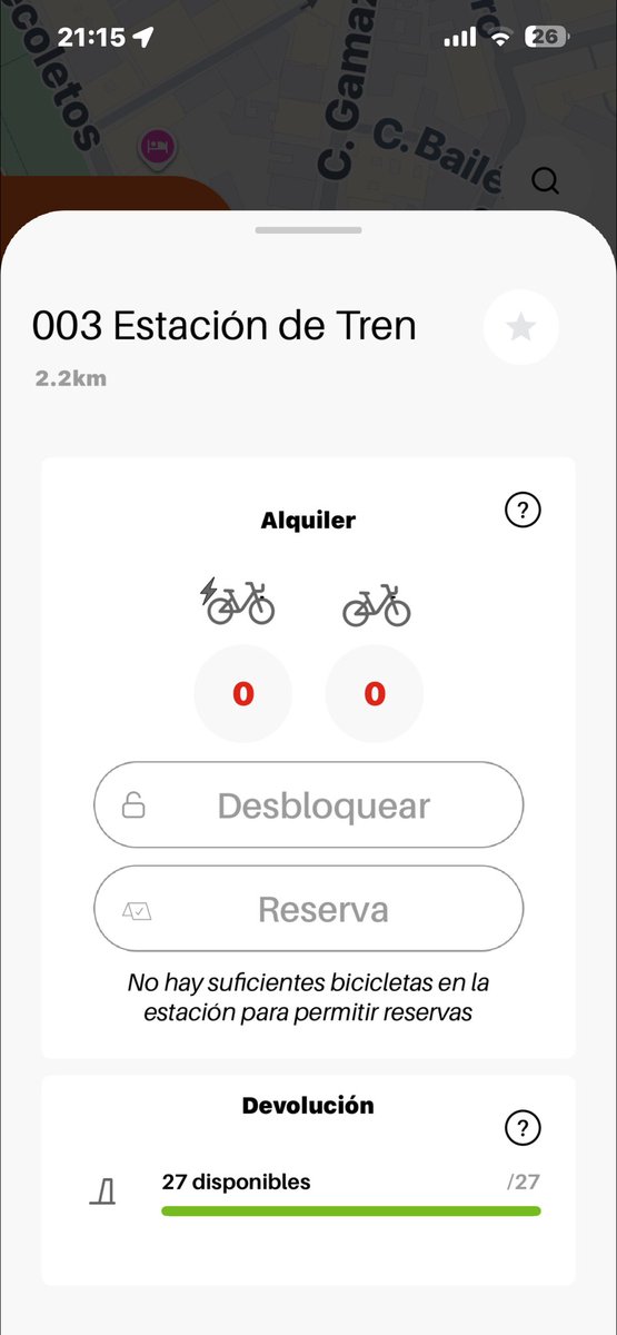 velezpsoe's tweet photo. Así está la estación de BIKI ahora, junto a la estación de Tren. Ni una sola bici.
27 anclajes y 0 BIKIs.
Cada vez peor. https://t.co/BbZKY4kXSR