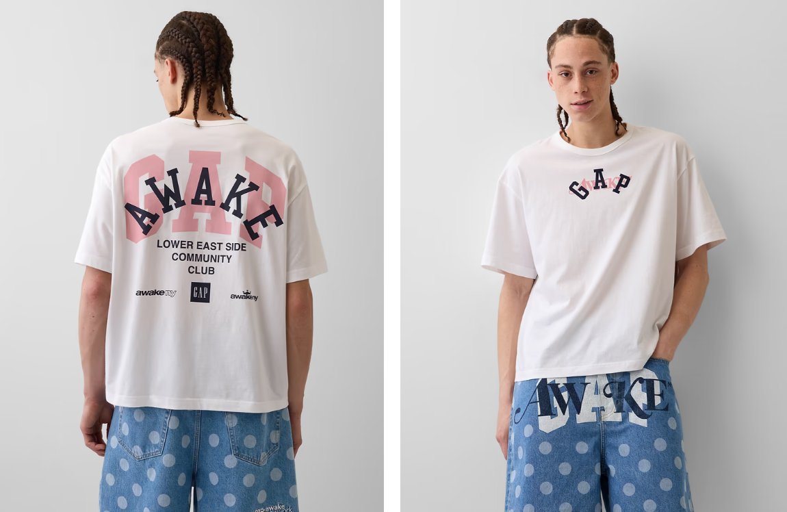 Anfney's tweet photo. RT @snkr_twitr: AD: Sale $39.97 
Gap × Awake NY Relaxed Logo T-Shirt 'New Off White' 

https://t.co/4NxKXgSRnG https://t.co/pISNqilvaj