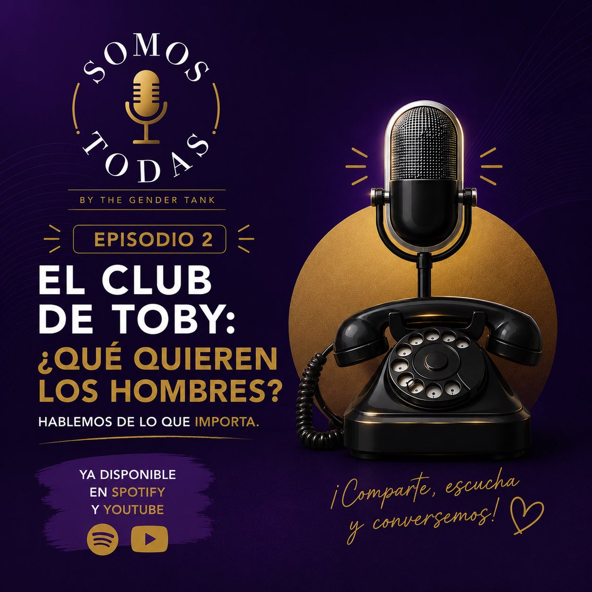 dianavlzs's tweet photo. Como todos los jueves, hoy tenemos nuevo episodio en #SomosTodas

¿Qué quieren realmente los hombres? ¿Y por qué tantas veces hablamos de ellos sin escucharlos?

En este segundo episodio, abrimos una conversación honesta, divertida y sin filtros sobre el famoso “Club de Toby”.

🎧 Escúchalo aquí:
https://t.co/oU3yc1Vxso
