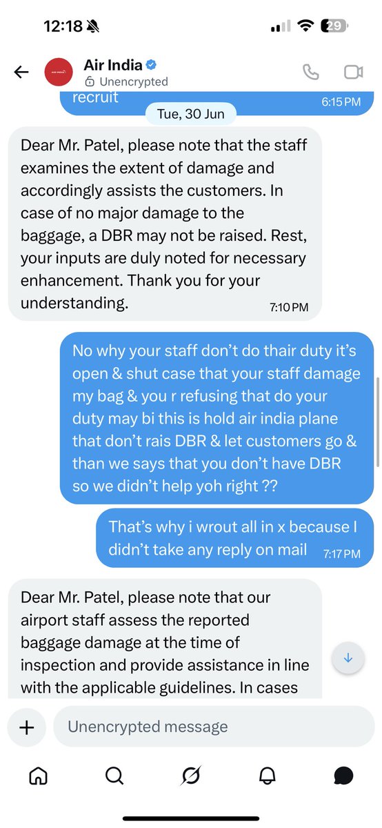 dp9171's tweet photo. @campbellwilson @airindia @AAI_Official 

Subject: Urgent Complaint Regarding Damaged Baggage and No Response from Air India Staff https://t.co/il0ZOP9yIK