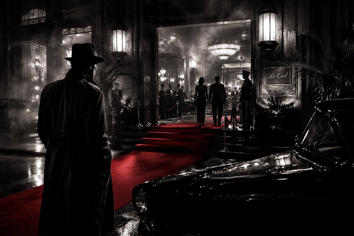 sanjaraic1's tweet photo. They laid out the red carpet for us. The lobby smelled of beeswax, cigarillos and heady perfume. The kind of place where everyone had an alibi before the first shot was fired. Somewhere between the evasions and the practiced looks of innocence, we became the book everyone feared.

#FromOneLine #FoxProse