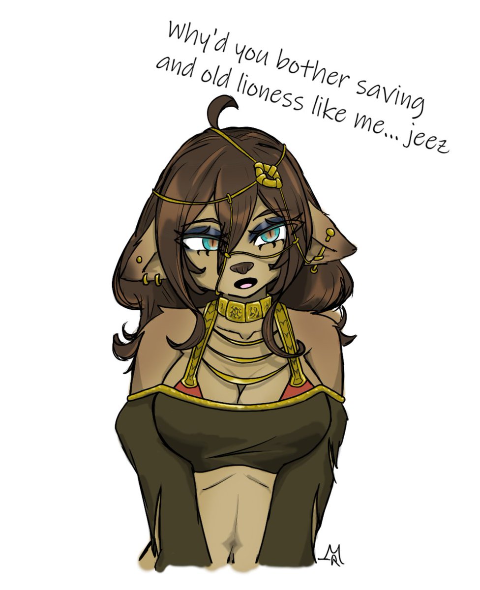 Matt_the_Rain's tweet photo. Still Playing Dark Souls II. Here's a cat girl based on the Lion Clan guys you can un-petrify in the Shaded Woods.  #darksoulsii #darksouls2 #furry #furryart #fanart #art https://t.co/pQ9NzSsZ7V