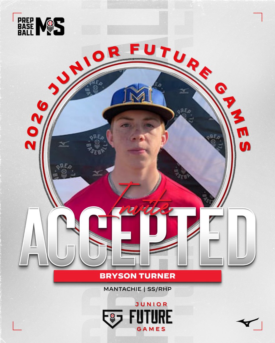 PrepBaseballMS's tweet photo. #𝐏𝐁𝐉𝐅𝐆𝟐𝟔: 𝐈𝐧𝐯𝐢𝐭𝐞 𝐀𝐜𝐜𝐞𝐩𝐭𝐞𝐝 👏

@BrysonTurnr2030, a 2030 SS/RHP from @MHSMustangsBSB is headed to LakePoint Sports to represent #TeamMississippi at the 2026 Prep Baseball Junior Future Games! 🤩

👤: https://t.co/YRECvZfQVH || @PrepBaseball https://t.co/AyGChMh2DO