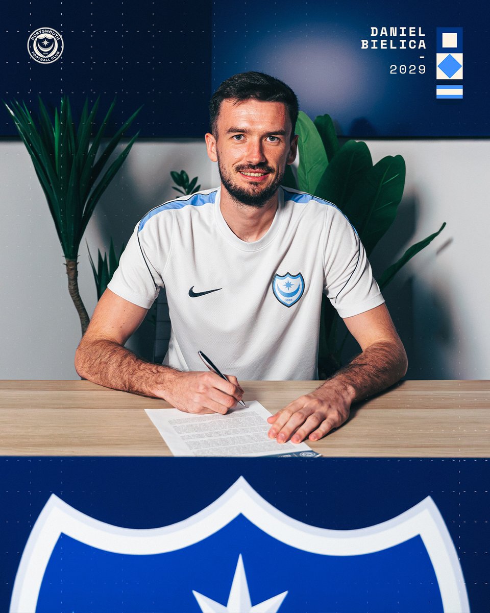 Pompey's tweet photo. ✍️ Daniel Bielica joins #Pompey from NAC Breda for an undisclosed fee.

🇵🇱 The Polish keeper signs a three-year deal.
