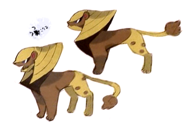 Light_88_'s tweet photo. Scrapped Sphinx Pokémon. 
Two concept drawings of a feline Pokémon inspired by the mythical Sphinx. The differences between both sketches could hint at early gender variations, although they may simply represent alternate design ideas. Its overall silhouette and flowing mane also share several traits with Luxray's final design. 
It would be great to see Game Freak revisit this concept one day in a region inspired by North Africa, where a Sphinx Pokémon would feel perfectly at home.
